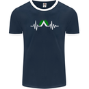 Pulse Camping Camper Camp Festival ECG Mens Ringer T-Shirt FotL Navy Blue/White