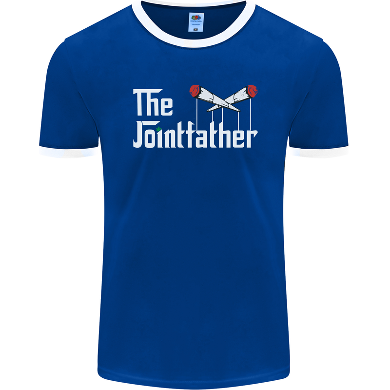 The Pot Father Funny Weed Drugs Cannabis Mens Ringer T-Shirt FotL Royal Blue/White