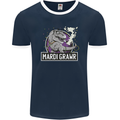 Funny T-Rex Mardi Gras Grawr Dinosaur Mens Ringer T-Shirt FotL Navy Blue/White