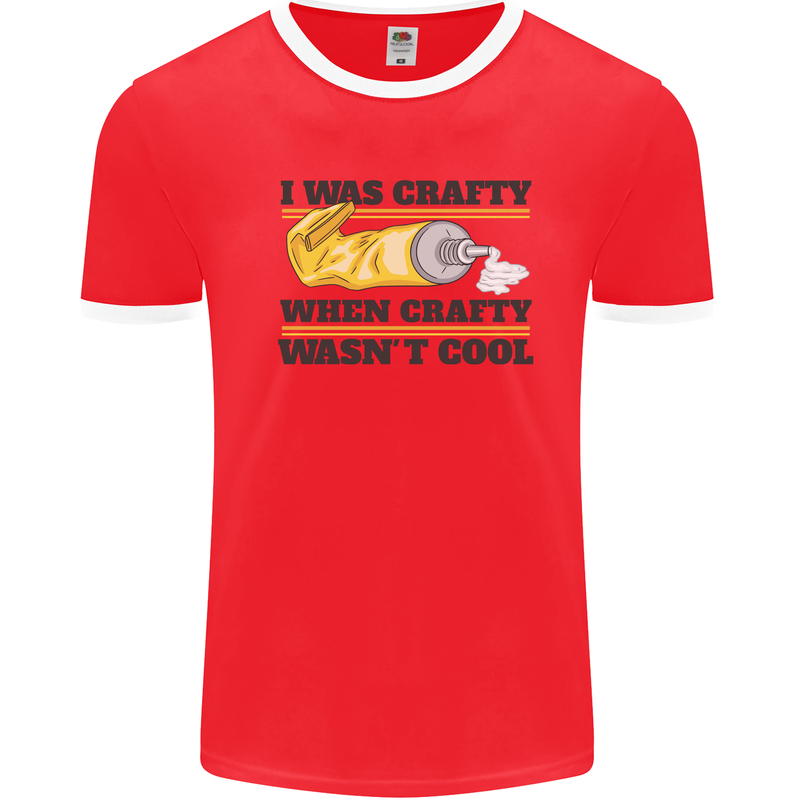 Arts and Crafts Funny Crafty Art Artist Mens Ringer T-Shirt Red/White