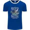 Skilful Sailor Kraken Sailing Cthulhu Mens Ringer T-Shirt FotL Royal Blue/White