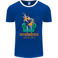 Outnumbered Dad Girls Fathers Day Daughters Mens Ringer T-Shirt FotL Royal Blue/White