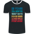 28th Birthday 28 Year Old Mens Ringer T-Shirt FotL Black/White