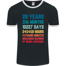 28th Birthday 28 Year Old Mens Ringer T-Shirt FotL Black/White