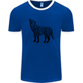 Wolf Tree Animal Ecology Mens Ringer T-Shirt FotL Royal Blue/White