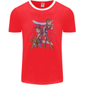 Gemini Star Sign Zodiac Astrological Mens Ringer T-Shirt FotL Red/White