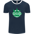 Highrish St. Patrick's Day Weed Drugs Funny Mens Ringer T-Shirt FotL Navy Blue/White