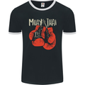 Muay Thai Boxing Gloves MMA Mens Ringer T-Shirt FotL Black/White