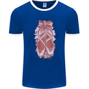 Ballerina Shoes Ballet Dancing Mens Ringer T-Shirt Royal Blue/White