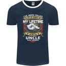 Uncle Is My Favourite Funny Fathers Day Mens Ringer T-Shirt FotL Navy Blue/White