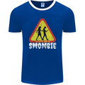 Smombie Antisocial Phone Addict Smartphone Mens Ringer T-Shirt FotL Royal Blue/White