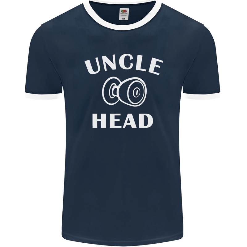 Uncle Knobhead Funny Uncle's Day Nephew Mens Ringer T-Shirt FotL Navy Blue/White