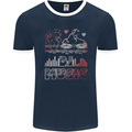 DJ Music Tekno Dance Rave Acid House Mens Ringer T-Shirt FotL Navy Blue/White