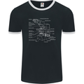 Microscope Science Biology Mens Ringer T-Shirt FotL Black/White