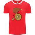 Funny Cycling Kiwi Bicycle Bike Mens Ringer T-Shirt FotL Red/White