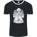 Alien Octopus Kraken Cthulhu Cow UFO Mens Ringer T-Shirt FotL Black/White