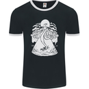 Alien Octopus Kraken Cthulhu Cow UFO Mens Ringer T-Shirt FotL Black/White