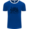 Fishing Rod for My Wife Fisherman Funny Mens Ringer T-Shirt FotL Royal Blue/White