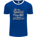 60th Birthday Queen Sixty Years Old 60 Mens Ringer T-Shirt FotL Royal Blue/White