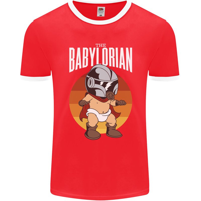 Babylorian Funny Baby Infant Toddler Parody Mens Ringer T-Shirt FotL Red/White