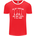 Play Guitar Say Voices in My Head Guitarist Mens Ringer T-Shirt FotL Red/White