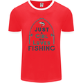 Just a Girl Who Loves Fishing Fisherwoman Mens Ringer T-Shirt FotL Red/White