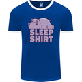 A Hippo Sleeping Shirt Hippomotamus Mens Ringer T-Shirt FotL Royal Blue/White