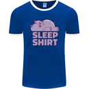 A Hippo Sleeping Shirt Hippomotamus Mens Ringer T-Shirt FotL Royal Blue/White
