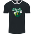 St Patricks Day Funny Irish Ireland Holiday Mens Ringer T-Shirt FotL Black/White