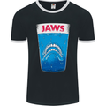 Jaws Funny Parody Dentures Skull Teeth Mens Ringer T-Shirt FotL Black/White