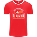 An Old Man Tennis Racket Player Mens Ringer T-Shirt FotL Red/White