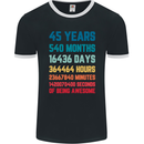 45th Birthday 45 Year Old Mens Ringer T-Shirt FotL Black/White