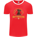 A Rottweiler Dog Mens Ringer T-Shirt FotL Red/White