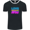 LGBT Love Wins Gay Pride Day Awareness Mens Ringer T-Shirt FotL Black/White