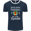 Special Needs Teachers Autism Autistic ASD Mens Ringer T-Shirt FotL Navy Blue/White