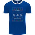 Christmas Swimming Design Mens Ringer T-Shirt FotL Royal Blue/White