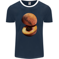 Mars Peach Space Planets Cosmos Mens Ringer T-Shirt FotL Navy Blue/White