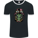 Steampunk Alien Mens Ringer T-Shirt FotL Black/White