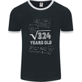 18th Birthday 18 Year Old Geek Funny Maths Mens Ringer T-Shirt FotL Black/White