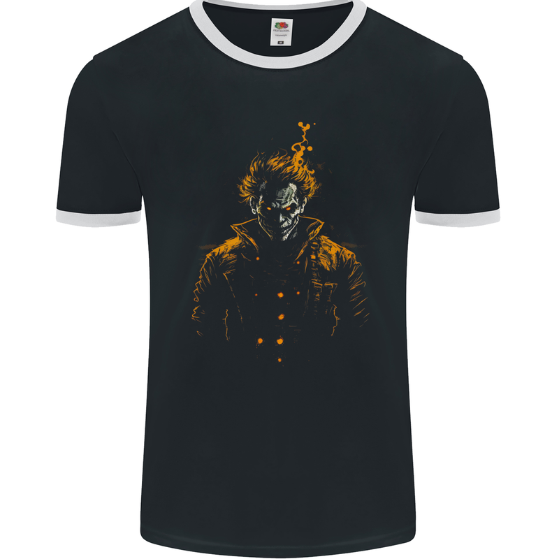 An Evil Clown Halloween Horror Mens Ringer T-Shirt FotL Black/White