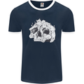 A Skull Made of Cats Mens Ringer T-Shirt FotL Navy Blue/White