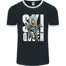 Ski Queen Funny Skiing Winter Sports Mens Ringer T-Shirt FotL Black/White