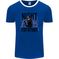 Halloween Cat Night Creature Witch Mens Ringer T-Shirt FotL Royal Blue/White