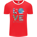 Love My Planet Climate Change Environment Mens Ringer T-Shirt FotL Red/White