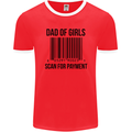 Dad of Girls Scan For Payment Father's Day Mens Ringer T-Shirt FotL Red/White