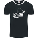 Fishing the Master Baiter Funny Fisherman Mens Ringer T-Shirt FotL Black/White