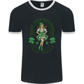 St Patricks Day Shake Your Shamrocks Mens Ringer T-Shirt FotL Black/White