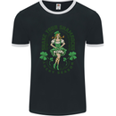 St Patricks Day Shake Your Shamrocks Mens Ringer T-Shirt FotL Black/White