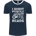 Photography I Shoot People Photographer Mens Ringer T-Shirt FotL Navy Blue/White