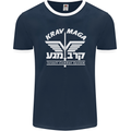 Krav Maga Israeli Defence System MMA Mens Ringer T-Shirt FotL Navy Blue/White